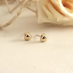 brinco ouro coração liso gordinho