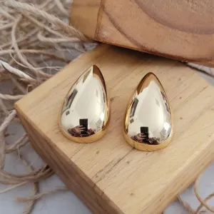 brinco ouro gota grande lisa
