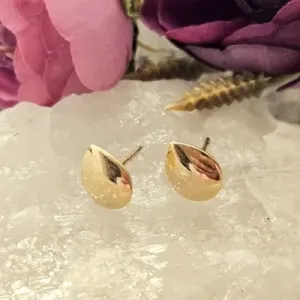 brinco ouro gotinha lisa gordinha pequena