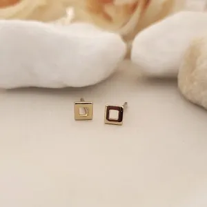 brinco ouro losango liso vazado pequeno