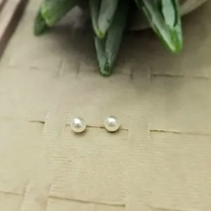 brinco prata pérola média