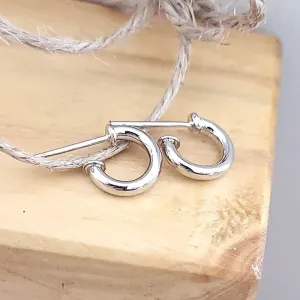 brinco rodio argola tubo