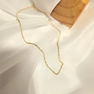 colar ouro choker corrente com trios de bolinhas