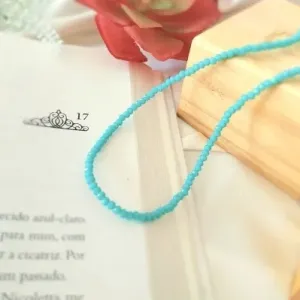 Colar ouro choker cristais bulgaros azul celeste