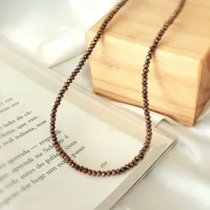 Colar ouro choker cristais bulgaros ocre