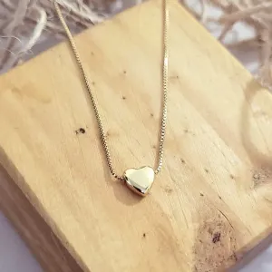 colar ouro coração liso