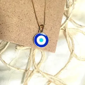 colar ouro esmaltado olho grego
