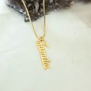 colar ouro familia liso