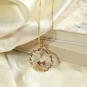 colar ouro filhos mandala escrita love com 2 meninos