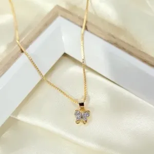 colar ouro mini borboleta