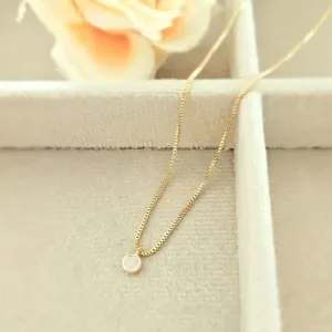 colar ouro ponto de luz 4mm