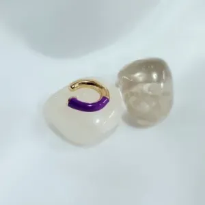 piercing ouro esmaltado neon roxo