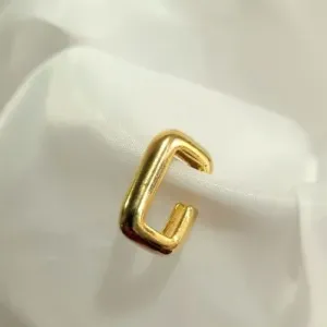 piercing ouro tubo retangular