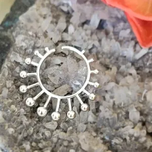 piercing ródio 1 volta com 15 colunas bolas