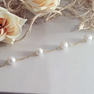 pulseira ouro com 4 perolas