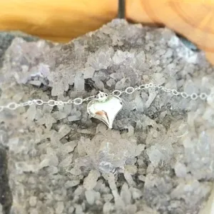 pulseira rodio coração gordinho liso