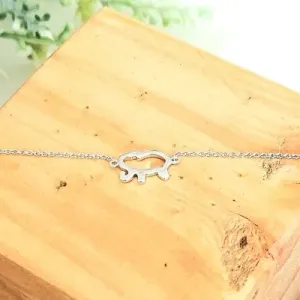 pulseira rodio elefante vazado liso