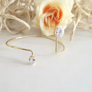 pulseira ouro bracelete gota cristal
