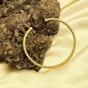 pulseira ouro bracelete trançada fina