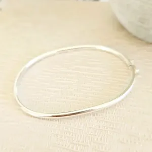 pulseira prata bracelete oval liso