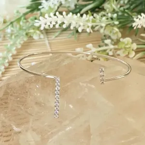 pulseira rodio bracelete com fileiras de zircônias cristais