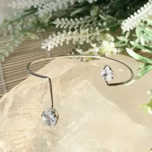 pulseira rodio bracelete gota cristal