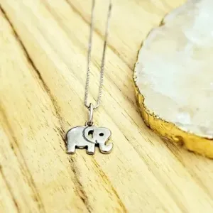 colar prata elefante liso