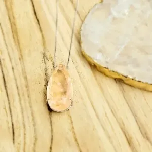 colar ródio gota longa salmão