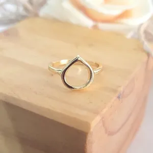 anel ouro gota lisa vazada