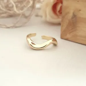 anel ouro onda lisa regulável