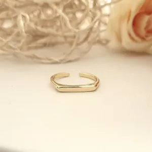 anel ouro quadrado liso