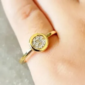anel falange ouro bolinha cravejada zirconias