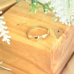 anel ouro 4 corações lisos