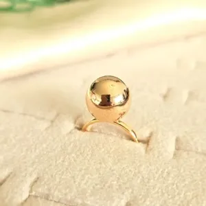 anel ouro bola lisa