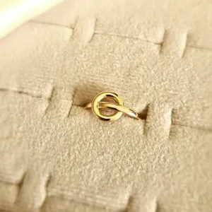 anel ouro circulo vazado liso