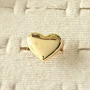 anel ouro coração liso
