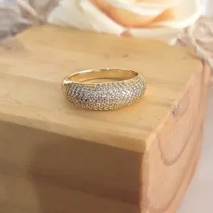 anel ouro aparador 7 fileiras cravejadas