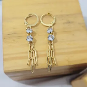 brinco ouro argola 2 pontos de luz e cartier pendurado