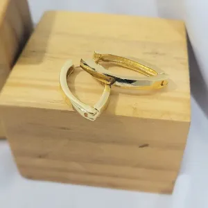brinco ouro argola anzol lisa