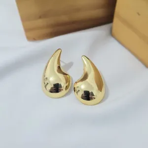 brinco ouro gota lisa