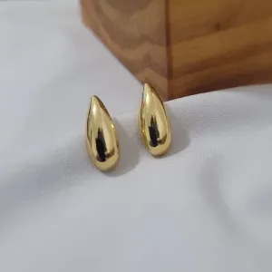 brinco ouro gota lisa