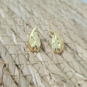brinco ouro gota martelada