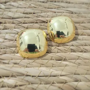 brinco ouro quadrado liso