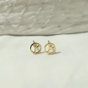 brinco ouro símbolo da paz