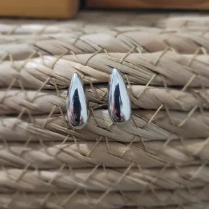 brinco rodio gota lisa