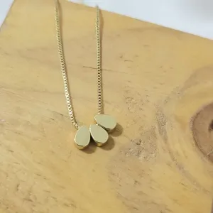 colar ouro choker 3 gotas chapada lisa