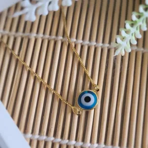 colar ouro choker olho grego