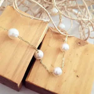 colar ouro choker perolas