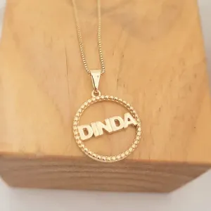 colar ouro circulo vazado dinda
