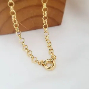 colar ouro elo português com fechou boia
